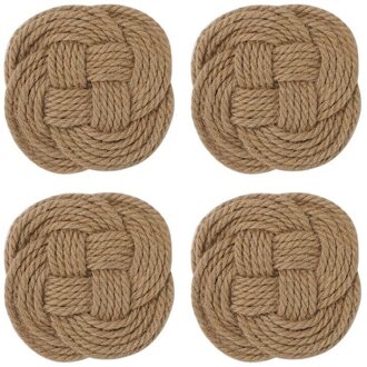 Coaster Puur Katoenen Draad Geweven Ronde Drank Warmte Pad Set Water-Absorberende En Anti-Brandwonden Drank Coaster 4 stuks