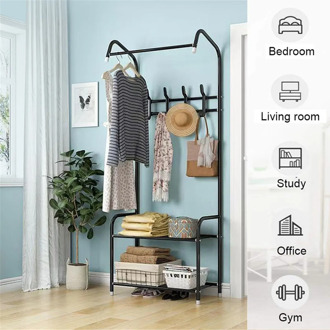 Coat Rack Landing Clothing Holder Hanger Floor Standing Storage Shelf Clothes Hanger Rack Modern Simple Style Bedroom Furniture