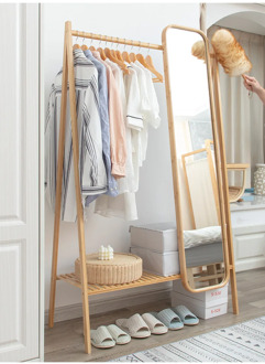 Coat rack mirror integrated simple hanger floor bedroom with full-length mirror home dressing mirror