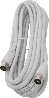 Coax Kabel - Aigi Crito - 5 Meter - Rechte Connectoren - Wit
