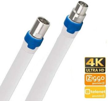 Coax Kabel Geschikt Voor Ziggo - 1,5 Meter - Wit - M/f Recht