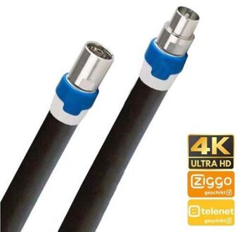 Coax Kabel Geschikt Voor Ziggo - 1 Meter - Zwart - M/f Recht