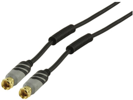 Coaxkabel met vergulde F-connectoren. 10 meter.