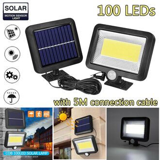 COB 100/120 LED Outdoor Solar Tuin Licht PIR Motion Sensor Split Solar Wandlampen Spots Beveiliging Noodverlichting Lamp 100 LED