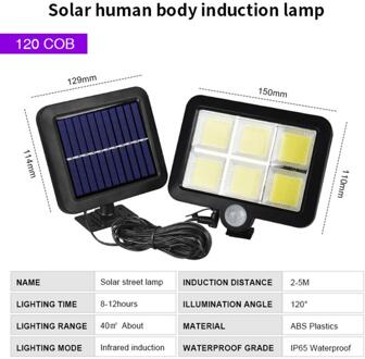 COB 100/120 LED Outdoor Solar Tuin Licht PIR Motion Sensor Split Solar Wandlampen Spots Beveiliging Noodverlichting Lamp