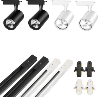 COB LED Track Light 12/20/30/40W led rail lamp track Spotlight lighting for Clothing Shop Windows Showrooms Exhibition Lamp 220V