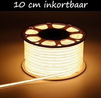 COB Ledstrip 230 Volt - Warm Wit 2700K - Per 10 cm inkortbaar - Dimbaar - IP65