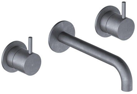 Cobber afbouwdeel wastafelmengkraan en 18 cm uitloop verouderd ijzer CB005TEXT18AI