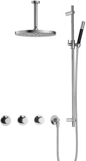 Cobber IBS70 inbouwdouche met 15cm plafondbuis, 30cm hoofddouche en glijstang chroom