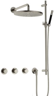 Cobber IBS70 inbouwdouche met 30cm hoofddouche en glijstang geborsteld nikkel