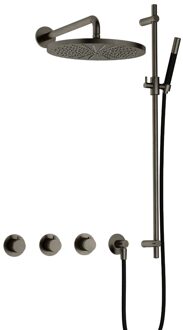 Cobber IBS70 inbouwdouche met 30cm hoofddouche en glijstang verouderd ijzer