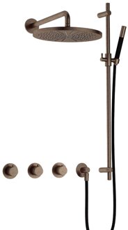 Cobber IBS70 inbouwdouche met 30cm hoofddouche en glijstang verouderd messing