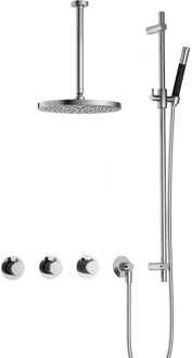 Cobber IBS70 inbouwdouche met 30cm plafondbuis, 30cm hoofddouche en glijstang chroom