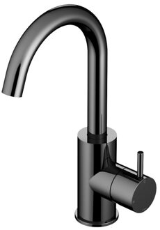 Cobber wastafelmengkraan 27.8cms met draaibare uitloop zonder waste zwart chroom CB004BK Zwart Chroom hoogglans