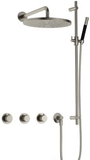 Cobber X IBSX70 inbouwdouche met 30cm hoofddouche en glijstang geborsteld nikkel