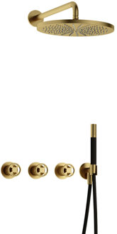 Cobber@Work IBSW70 inbouwdouche met 30cm hoofddouche geborsteld messing PVD