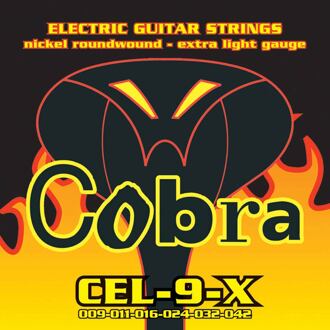 Cobra CEL-9-X snarenset elektrische gitaar snarenset elektrische gitaar, nickel roundwound, extra light: .009-.011-.016-.024-.032.042