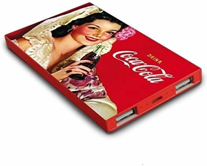 Coca-Cola Power Bank 4000MA Plana USBx2 Acabado P7 (Reacondicionado Certificado)