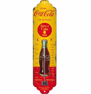 Coca Cola - Yellow Bottles Thermometer, Amerika USA, Metaal