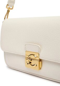 Coccinelle C-Me Lock Handtas Van Gegrained Leder - maat Ivoor