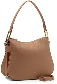 Coccinelle Cosima Schoudertas van Textuurleer Bruin