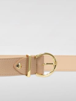 Coccinelle Leren Ceintuur Met Gouden Gesp Bruin