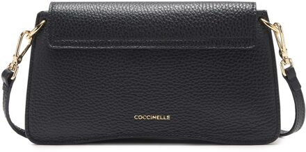 Coccinelle Marvin Schoudertas van Gegrond Leder Zwart - One Size