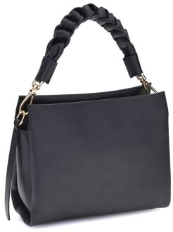 Coccinelle Zwarte Kalfsleer Bos Taurus Schoudertas - One Size