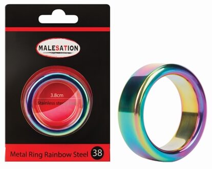 Cockring rainbow edelstaal - 16 mm hoog 38 mm diameter