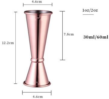 Cocktail Bar Jigger Rvs Japanse Jigger Dubbele Geest Maatbeker Voor Thuis Bar Party Bar Accessoires Club rosegold