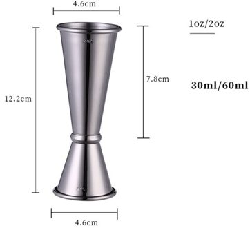 Cocktail Bar Jigger Rvs Japanse Jigger Dubbele Geest Maatbeker Voor Thuis Bar Party Bar Accessoires Club zwart