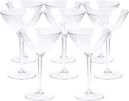 Cocktail glas - 12x - transparant - onbreekbaar kunststof - 300 ml - Cocktailglazen