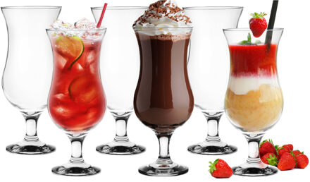 Cocktail glazen - 12x - 420 ml - glas - pina colada glazen