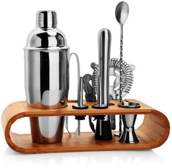 Cocktail Maken Parijse Matte Black 11 Stuk Roestvrijstalen Shaker Bar Tool Wijn Glas Set