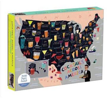 Cocktail Map of the USA 1000 Piece Puzzle