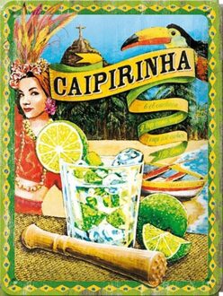 Cocktail muurplaatje Caipirinha 15 x 20 cm