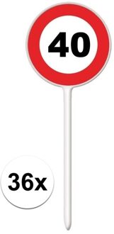 Cocktail prikkers voor 40e verjaardag 36 stuks - Cocktailprikkers