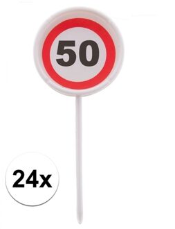 Cocktail prikkers voor 50e verjaardag 24 stuks - Cocktailprikkers