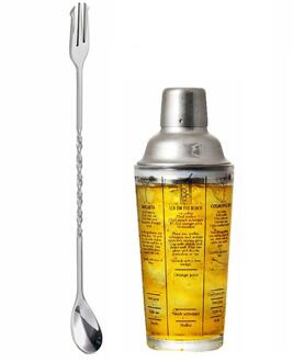 Cocktail Shaker 350 Ml Glas Roestvrij Staal Wijn Martini Boston Shaker Mixer Voor Bar Party Barman Gereedschap Bar Accessoires Size 2