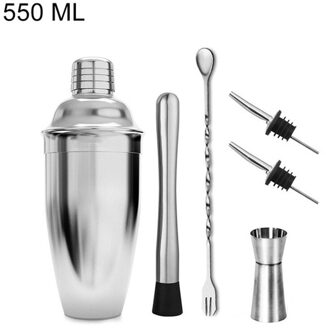 Cocktail Shaker 550 Ml/750 Ml Rvs Wijn Martini Boston Shaker Mixer Voor Bar Party Barman Gereedschap Bar accessoires 6stk 550ML
