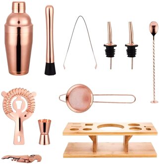 Cocktail Shaker Set Bar Shaker 11Pcs Barman Kit Voor Mixer Wijn Martini, Rvs Bars Tool, thuis Drinken Accessoires 550 ML