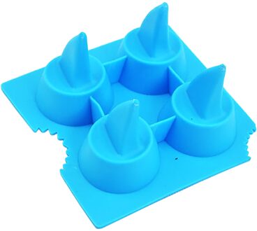 Cocktail Whisky Haaienvin Maker Ice Cube Tray 4 Gaten Siliconen Ijs Mallen Diy Mould Keuken Bar Accessoires Benodigdheden
