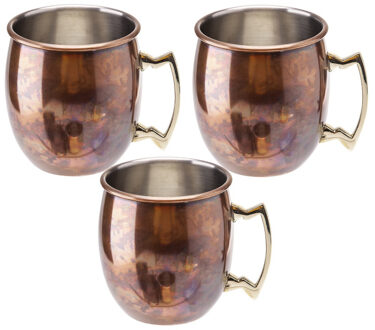 Cocktailglas - 3x - Moskow Mule - antiek koper - 450 ml