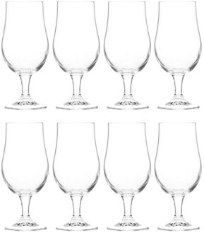 Cocktailglazen op voet - 8x stuks - glas - 370 ml - pina colada/sex on the beach glazen