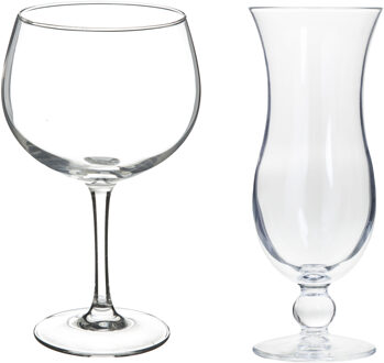 Cocktailglazen set - gin/blue hawaii glazen - 8x stuks