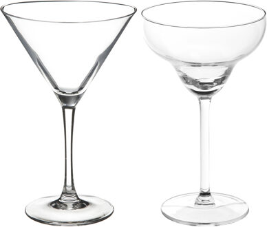 Cocktailglazen set - margarita/martini glazen - 8x stuks - Drinkglazen Transparant