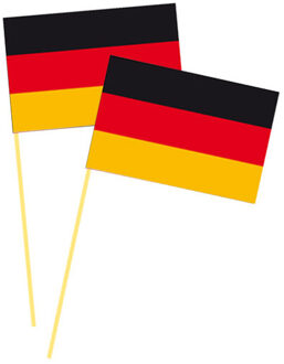 Cocktailprikkers Duitsland - 100x stuks - 10 cm - Duitse vlag prikkers