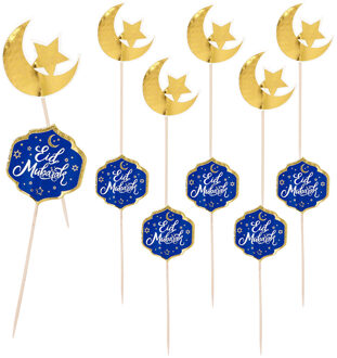 Cocktailprikkers Eid Mubarak (12st) Multikleur - Print