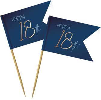 Cocktailprikkers Elegant 18 Jaar Bamboe Blauw 36 Stuks