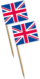 Cocktailprikkers Engeland - 100x stuks - 10 cm - vlaggetje prikkers